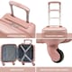 image 2 of 40x30x20cm Wizz Air & Vueling Maximum Size Free Cabin Carry On Lightweight 4 Wheel ABS Hard Case Suitcases Cabin Carry On Hand Luggage Pink | Rose | Cabin Bag