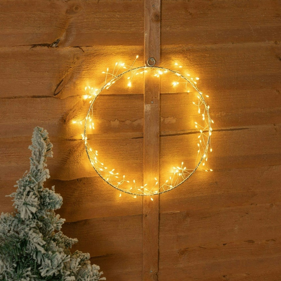 image 1 of ValueLights Firecracker Hoop White Outdoor Wall Light