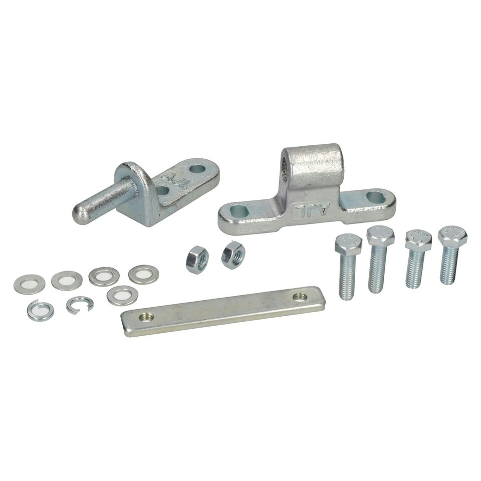image 1 of Tailboard Tailgate Hinge & Drop Catch Latch Antiluce Set Trailer Truck Bolt On Silver