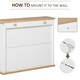 image 6 of kleankin Bathroom Mirror Cabinet Wall Mounted Storage Cupboard W/ Double Door