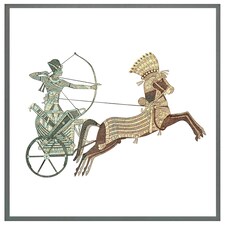 Pharaoh on war chariot (Picture Frame) Grey | XS