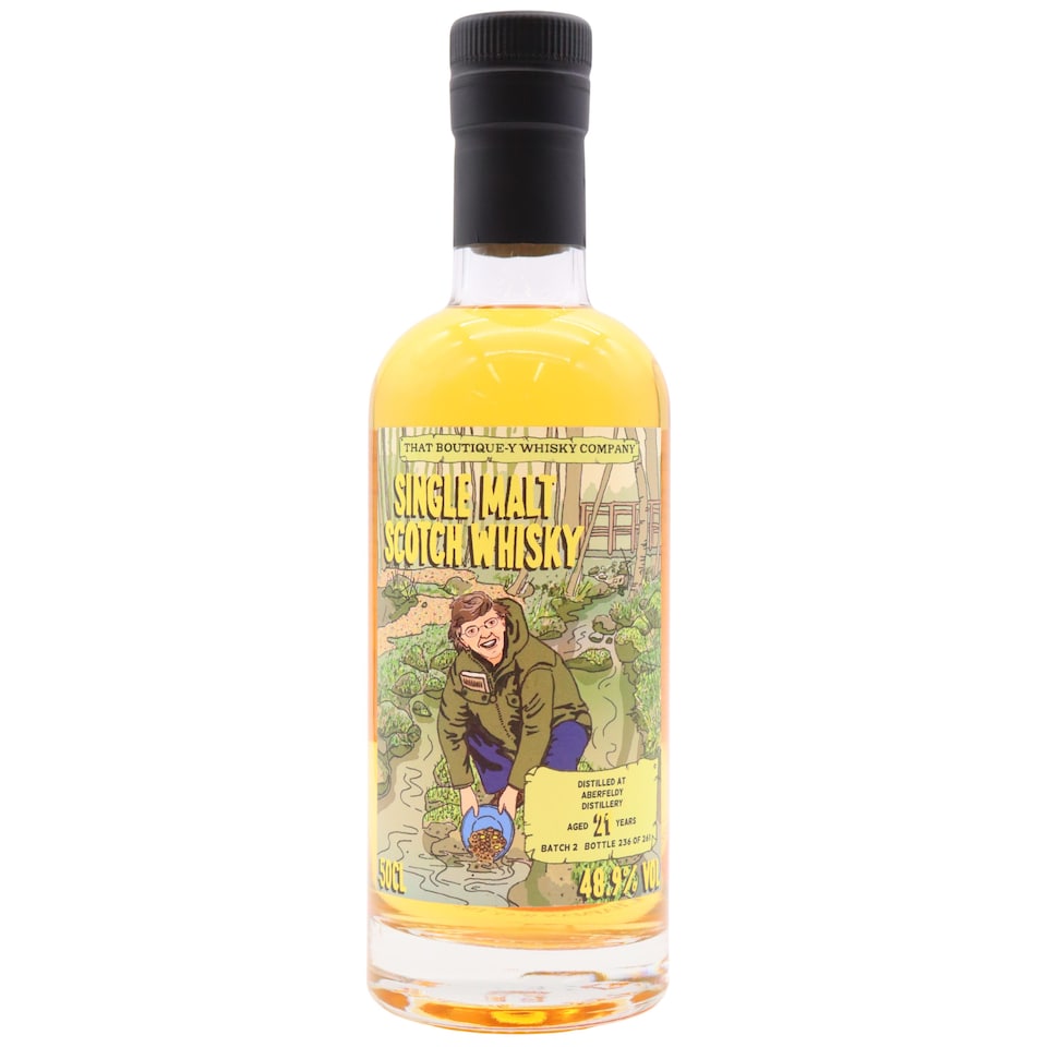 image 1 of Aberfeldy - That Boutique-Y Whisky Company Batch No. 2 21 year old Whisky | Multi | vanilla fudge, orange fondant, creamy cake mix, freshly baked danish pastries, white chocolate Cannoli biscuits, charred oak, singed straw, white flowers, marzipan, sugared almonds, French patisserie shop, orange blossom honey, baking spices, peppery oak, green stewed fruit compote, butterscotch, white chocolate bon bons, fizzy sweet shop candy, orange oil, late aromatic spice | 1