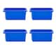 image 1 of Wham Stack & Store 4 x 16L Plastic Storage Boxes | Blue | 4