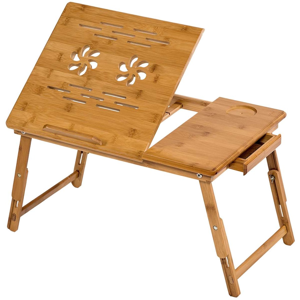 image 1 of Laptop Stand - 4 angles of inclination, with drawer, storage space, 55 x 35 x 26 cm