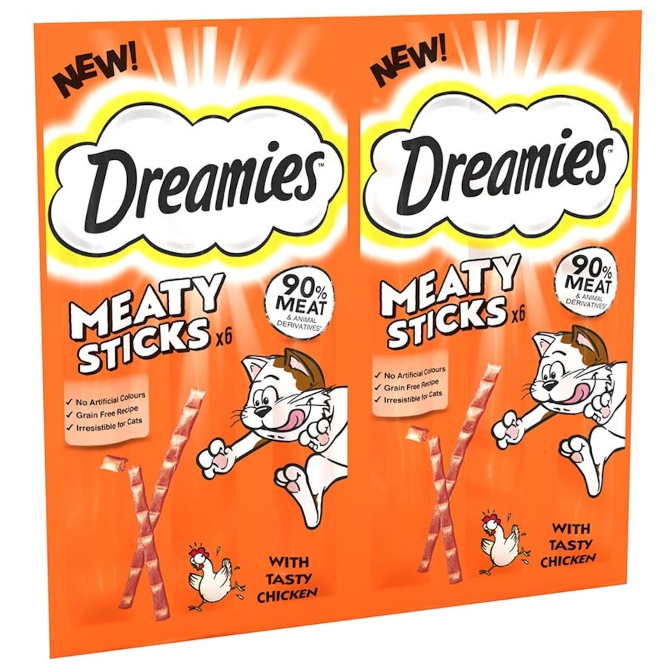 image 1 of Dreamies Meaty Sticks With Chicken 30g (Pack of 14)