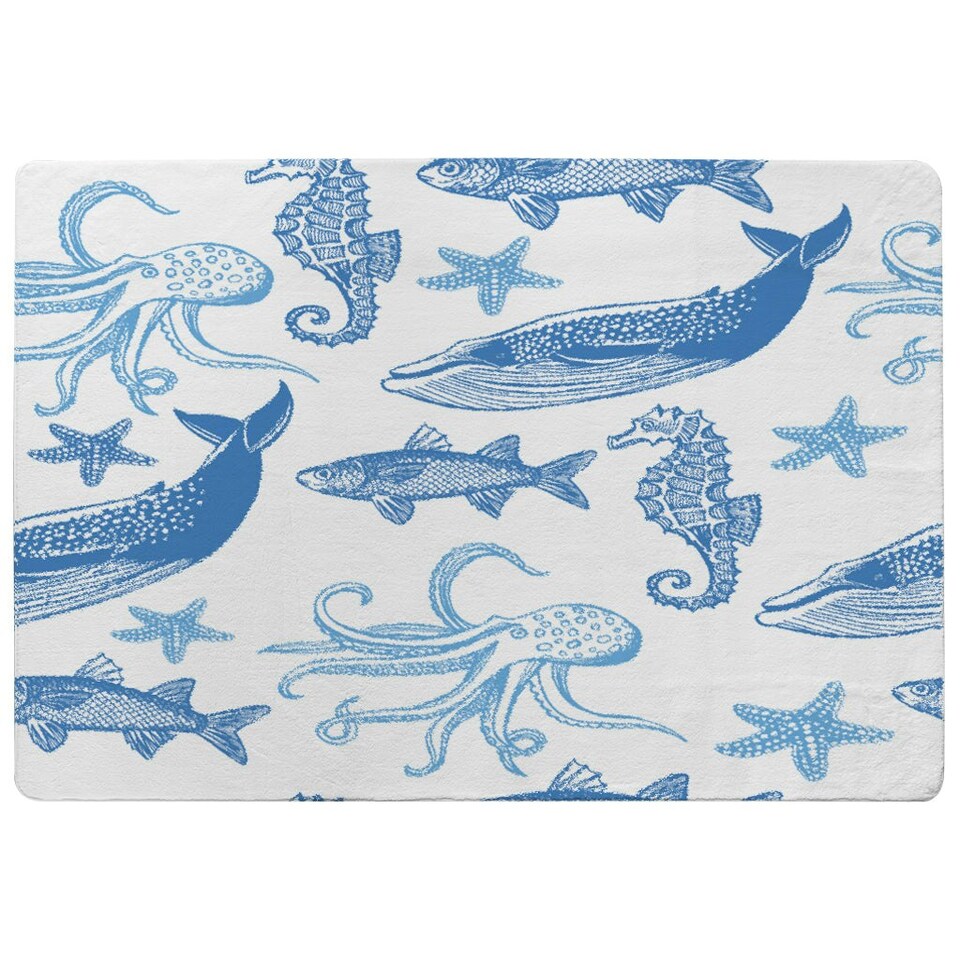 image 1 of Sealife (Rug) Blue | Medium: 80x150cm