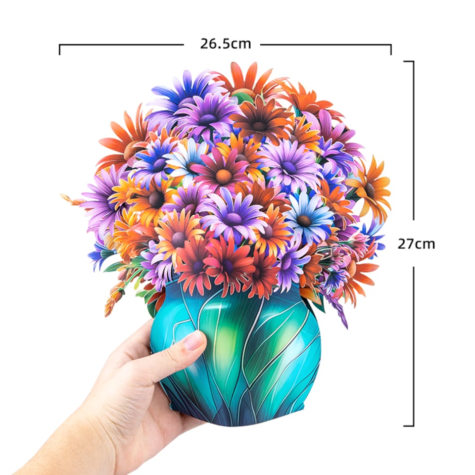 image 1 of Daisy Delight Vibrant 3D Pop Up Flower Vase Greeting Card