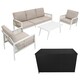 image 1 of Aluminium 4 Piece Sofa Set with Black Rattan Storage Box - White