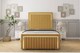 image 1 of Sloomy Boston Gold Mustard Plush Bed Frame With 50" Upholstered Headboard 6' Super King