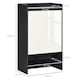 image 5 of HOMCOM High Gloss Shoe Cabinet with White Doors and Open Shelves, Hallway Shoe Cupboard Storage Organiser for 15 Pairs of Shoes, Grey