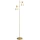 image 2 of HOMCOM Floor Lamp with Adjustable Dual Head, Modern Standing Lamp with Floral Glass Shades and Foot Switch for Living Room Bedroom, E27 Socket, Bulb Not Included, Gold Tone