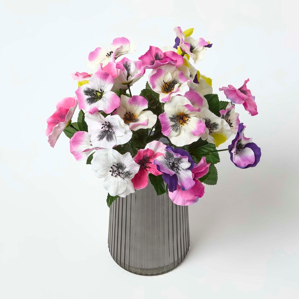 image 1 of Homescapes Set of 3 Pansy Spray Single Stems