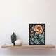 image 2 of Poppies Leaves Soft Floral Living Room Black Framed Wall Art Print A4