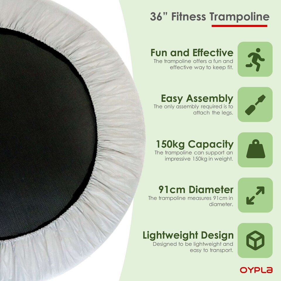 image 1 of 36" Sport Mini Fitness Exercise Aerobic Bouncer Trampoline Gym