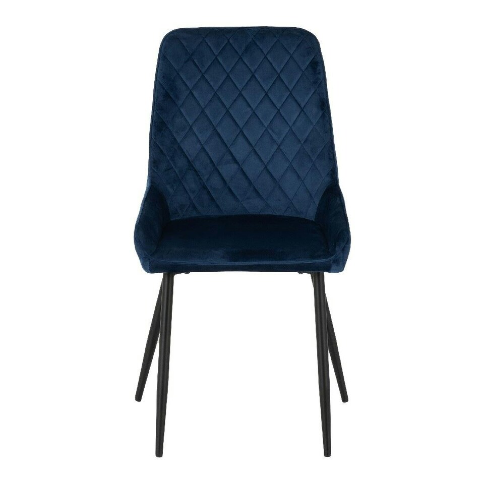 image 1 of Athens Dining Set with 4 Avery Velvet Chairs Blue | Medium Oak/Sapphire Blue