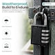 image 5 of 4-Digit Coded Padlock, Black Heavy-Duty Combination Padlock - 2pcs