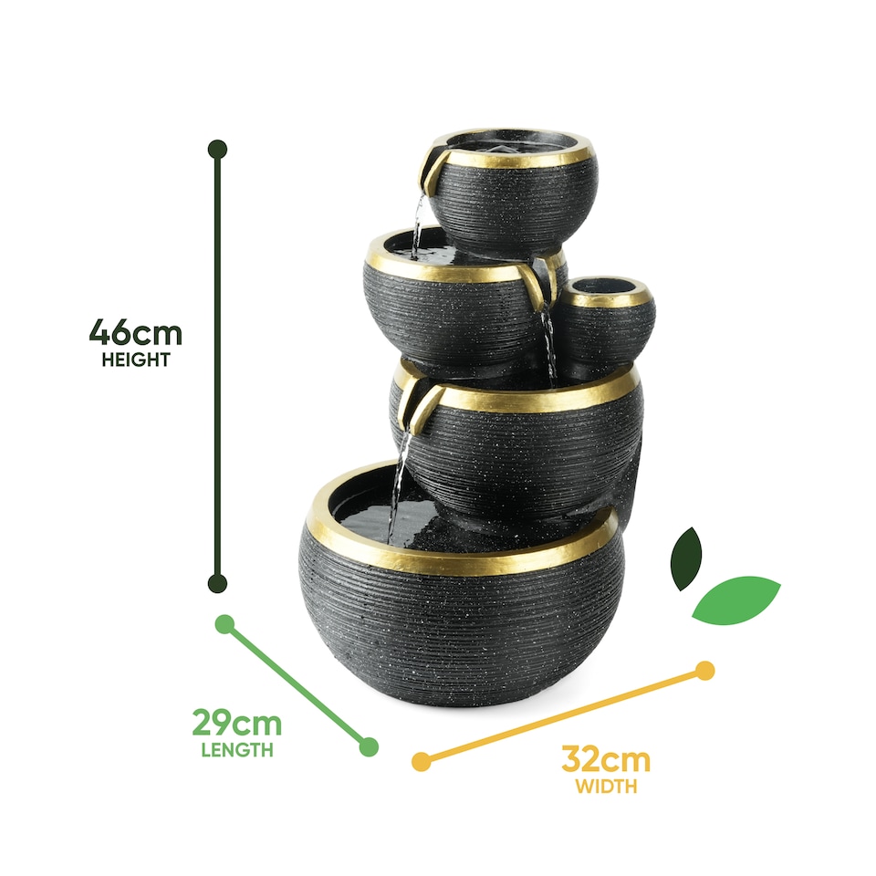 image 1 of Solar Midnight Gold 4-Tier Ripplefall Water Feature
