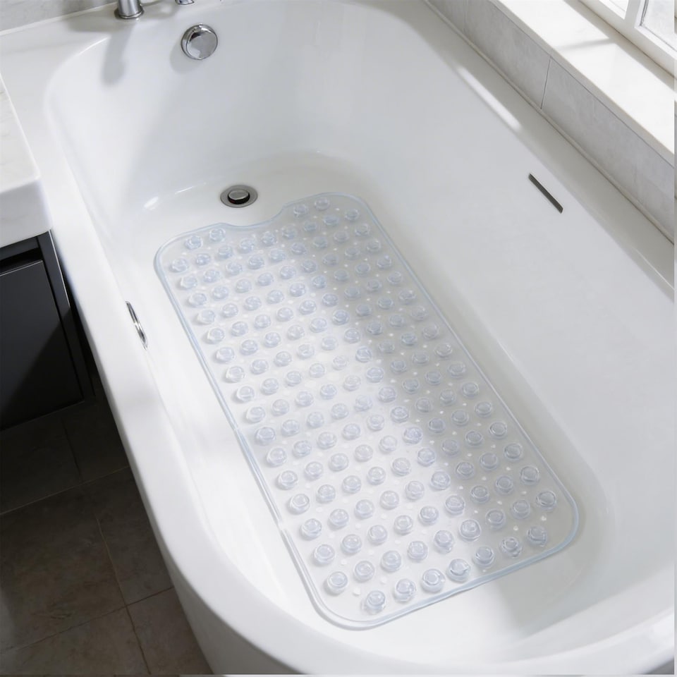 image 1 of Harbour Housewares Non-Slip Bath Mat - 100 x 40cm