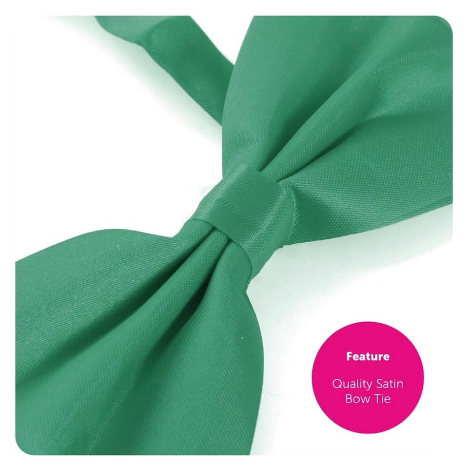 image 1 of Pack of 1 Irish Clover Hat Bow Tie + Braces Green | One Size