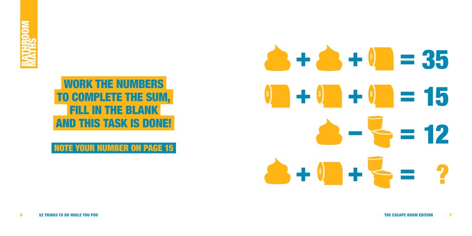 image 1 of 52 Things to Do While You Poo - The Escape Room Edition Book