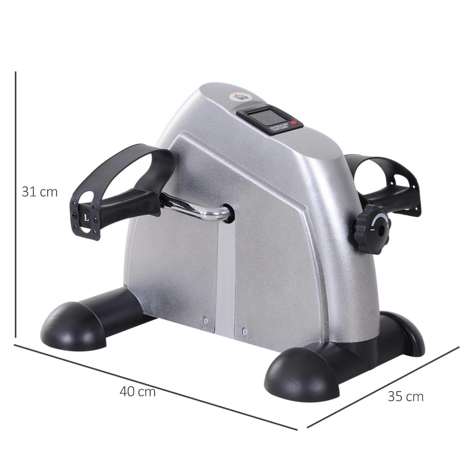 image 1 of HOMCOM Mini Exercise Bike Portable Pedal Manual Machine Indoor Fitness Black