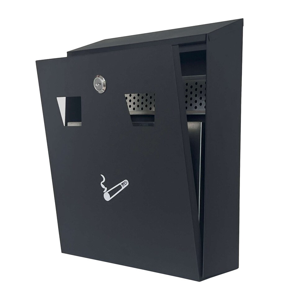 image 1 of Wall Mounted Outdoor Pub Ashtray Ash Tray Cigarette Steel Bin