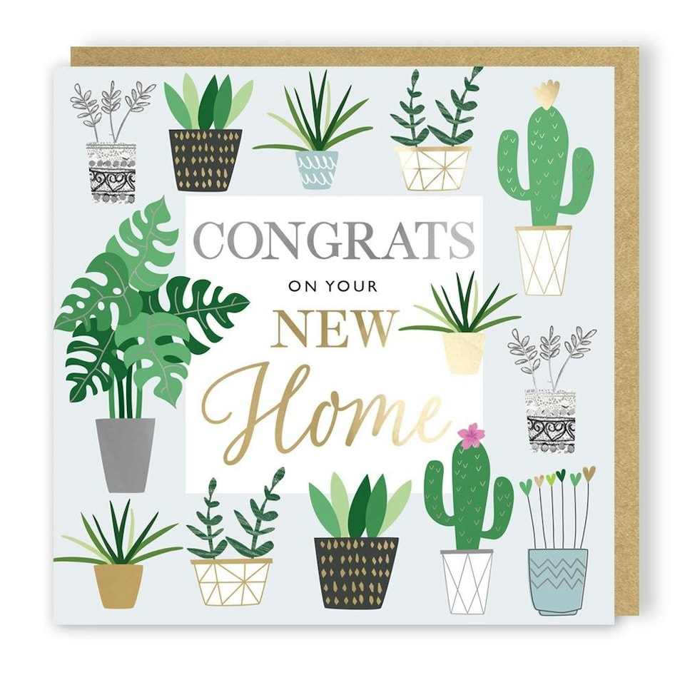 image 1 of Plants Design On Your New Home Congratulations Card