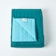 image 2 of Homescapes Cotton Quilted Reversible Bedspread Teal and Blue - 200 x 200 cm | Blue