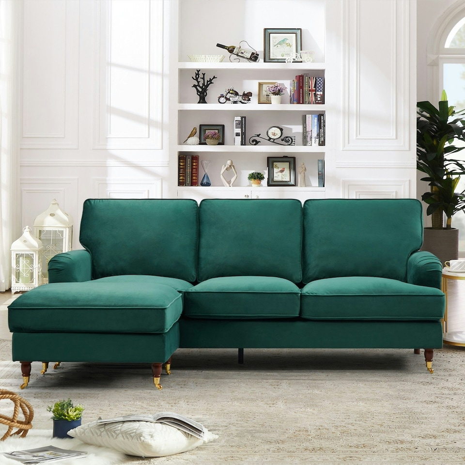 image 1 of Woodbury Reversible Corner Sofa - Green