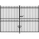 image 2 of Corfe Premium Spear Top Tall Flat Top Double Gate - Steel - Fits Gap 3353 mm x 1778 mm High - Electro Galv./Black Powder Coated Black