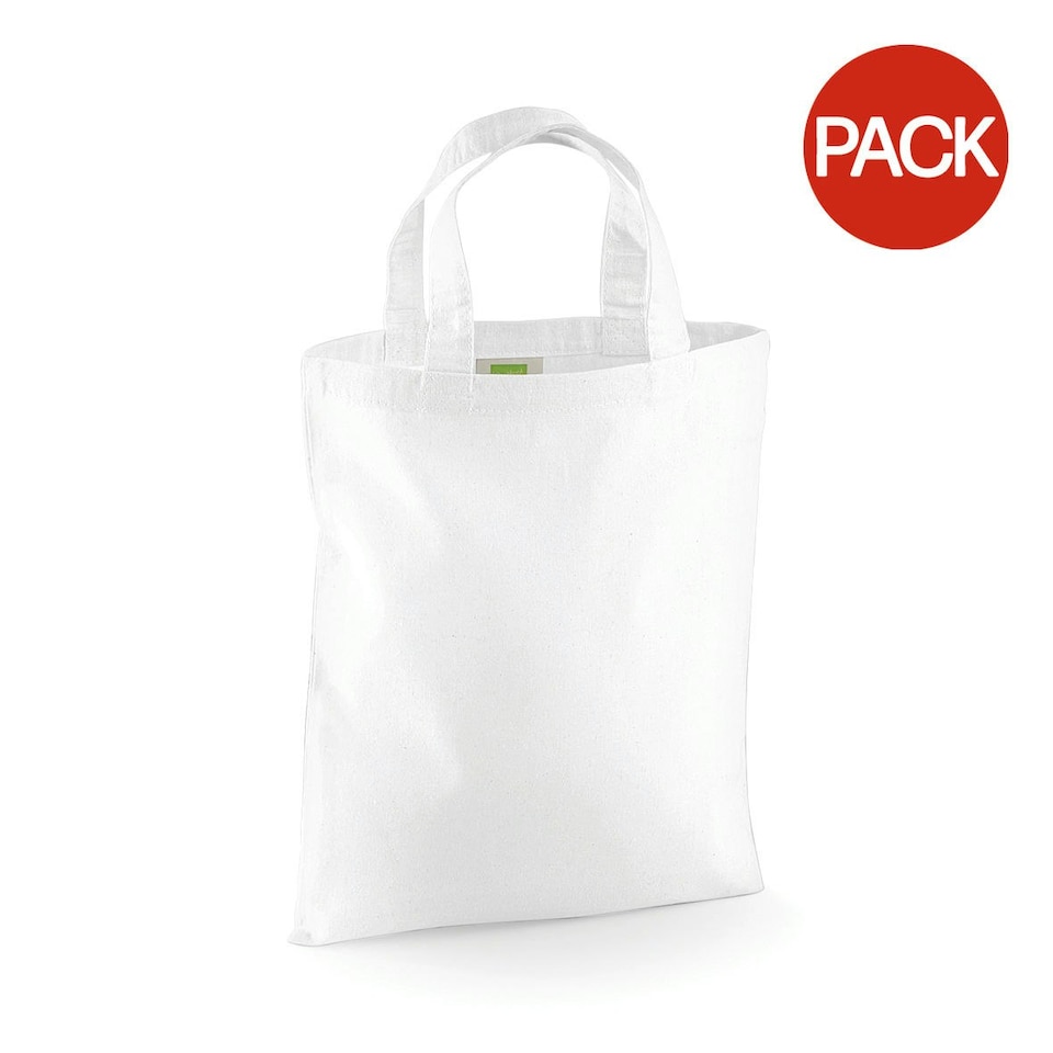 Westford Mill Mini Bag For Life - 4 Litres (Pack of 2) - White - One Size White