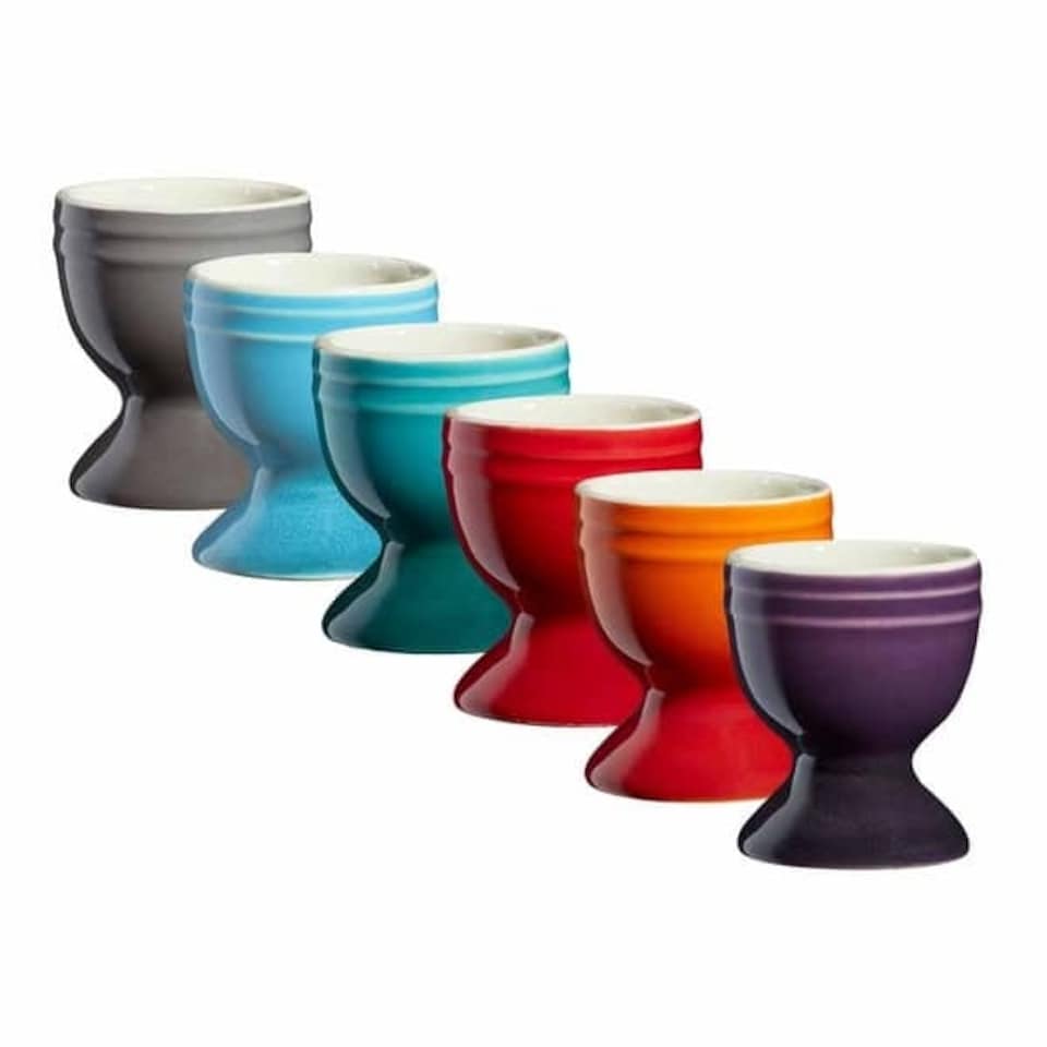 image 1 of Cooks Professional 6 Piece Egg Cup Set | Made From Durable Stoneware | Multi-Colour