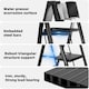 image 3 of Gr8 Home 3 Step Ladder Black Folding Stool Non Slip Heavy Duty Carbon Steel Lightweight