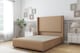 image 1 of Sloomy Stratford Latte Dumfries Divan Bed Base 2 Drawers Foot-End With 54 Inch Wingback Headboard & 12 Inch Matching Footboard | Brown | Latte | King | 1