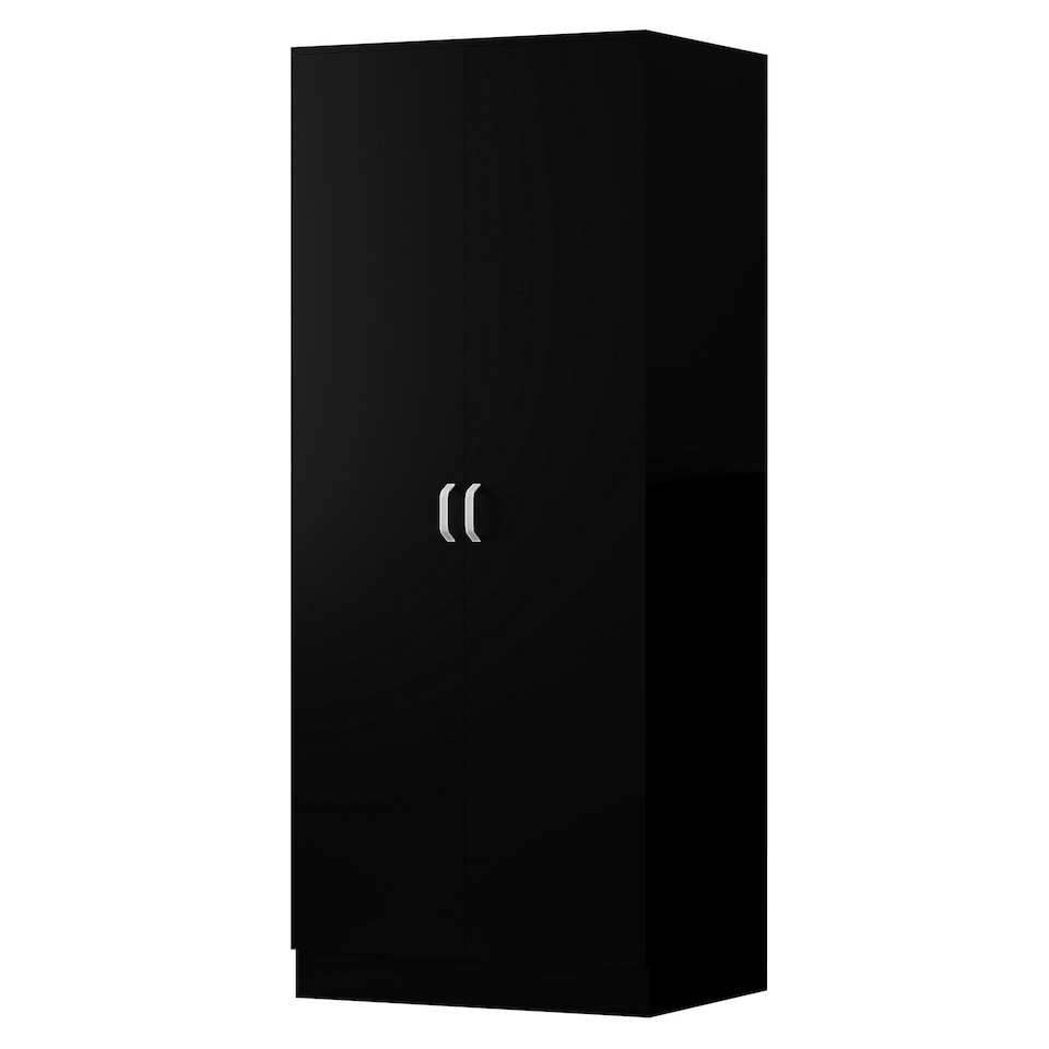 image 1 of FWStyle Tunis 3 Piece Bedroom Furniture Set - Matt Black - Wardrobe + Chest + Bedside