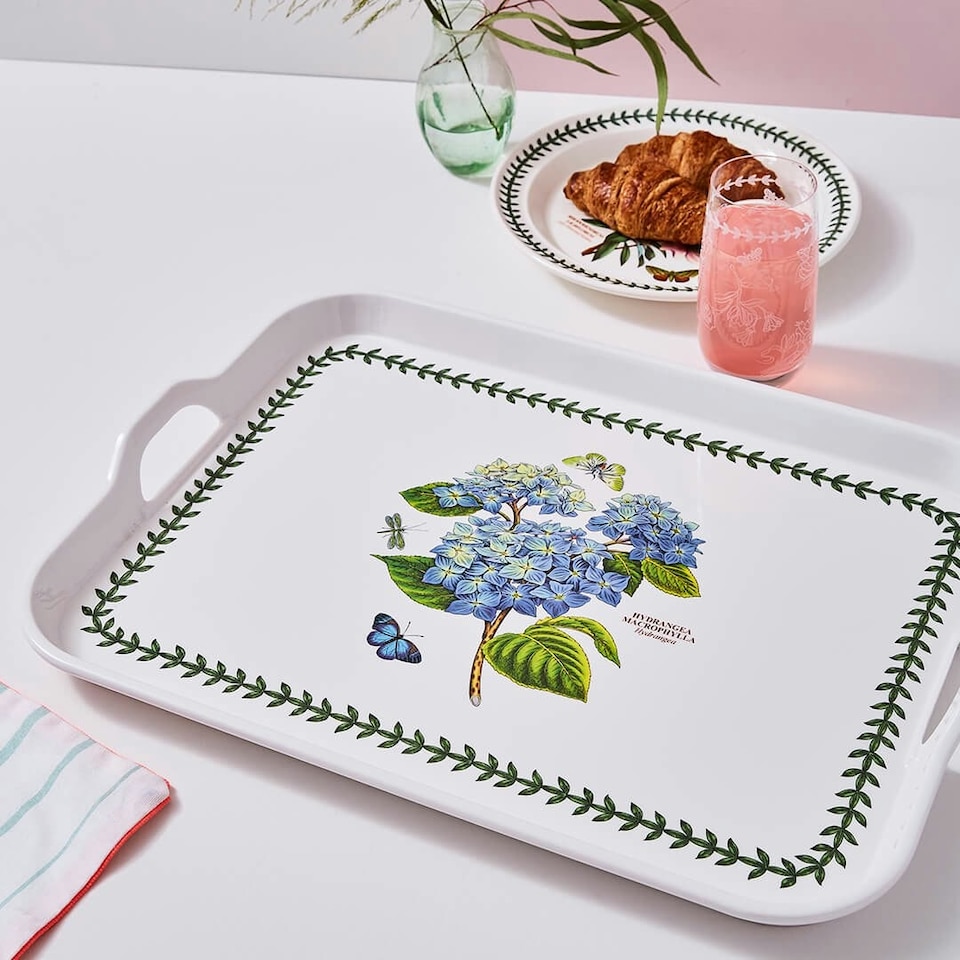 image 1 of Portmeirion Botanic Garden Handled Serving Tray Hydrangea