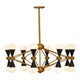 image 3 of Interiors by Premier Brass And Black Metal Pendant Light, Contemporary 16 Bulb Ceiling Light With White Glass Shades