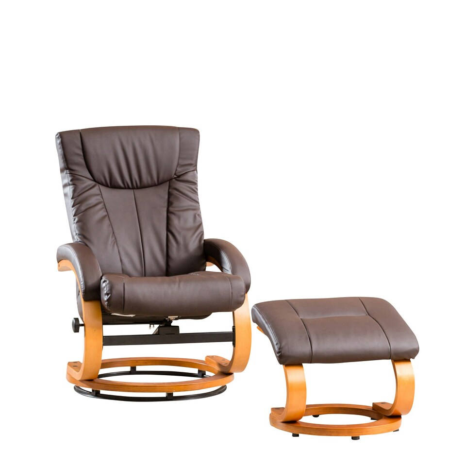 image 1 of Modena Swivel Recliner with Massage and Heat Brown