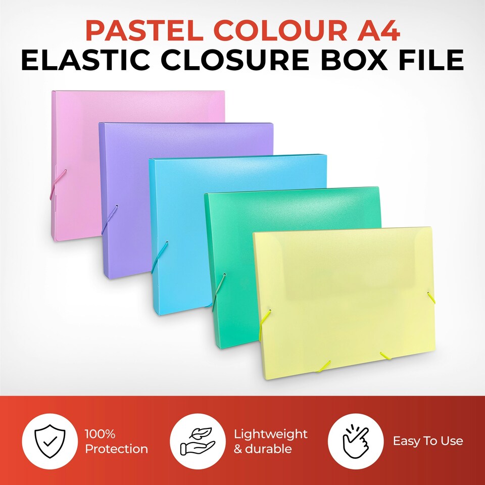 image 1 of Pastel Yellow A4 Elastic Closure Box File