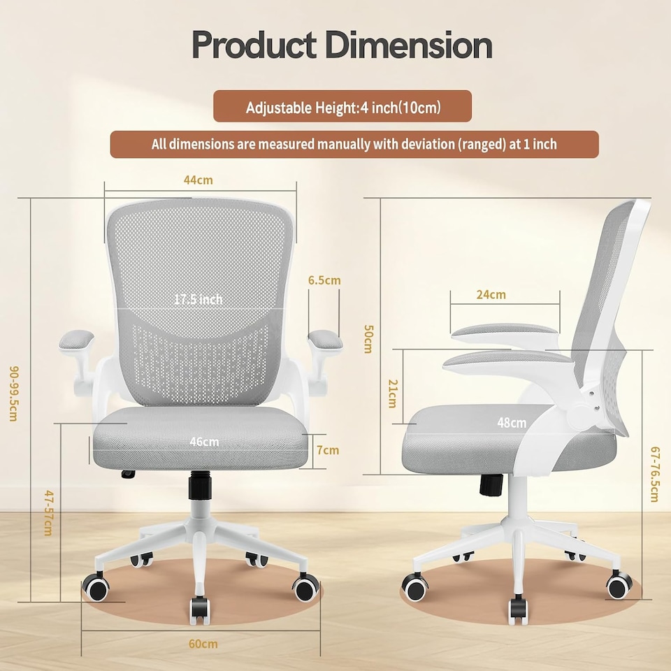 image 1 of Rattantree Ergonomic Office Desk Chair Mid-Back Mesh Computer Chair