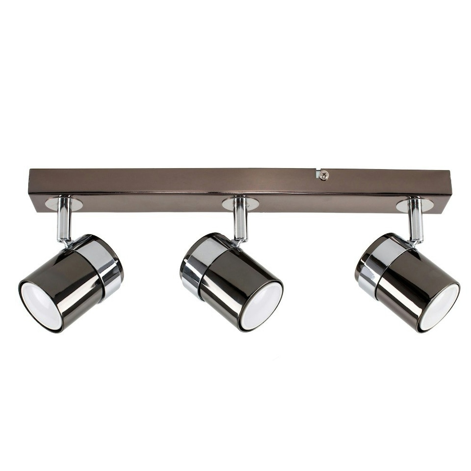 image 1 of ValueLights Rosie Spotlight Gloss Black Spotlight and GU10 Spotlight LED 5W Cool White 6500K Bulb Black