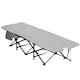 image 2 of Outsunny Camping Bed for Adults, Single Folding Camp Bed, Padded Portable Camping Cot for Sleeping, with Carry Bag, Side Pocket and Cup Holder for Outdoor, Travel, Fishing, Black