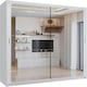 image 5 of Sliding wardrobes 4U Modern Full Mirror Sliding Door Wardrobe Multi Size & Color Options - 203cm Brown | 203cm(Oak)