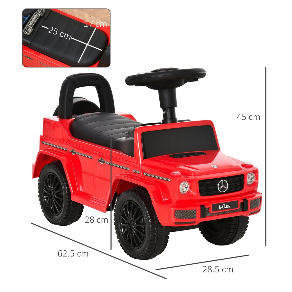 image 1 of HOMCOM Benz G350 Kids Ride on Sliding Car w/ Under Seat Storage No Power Red