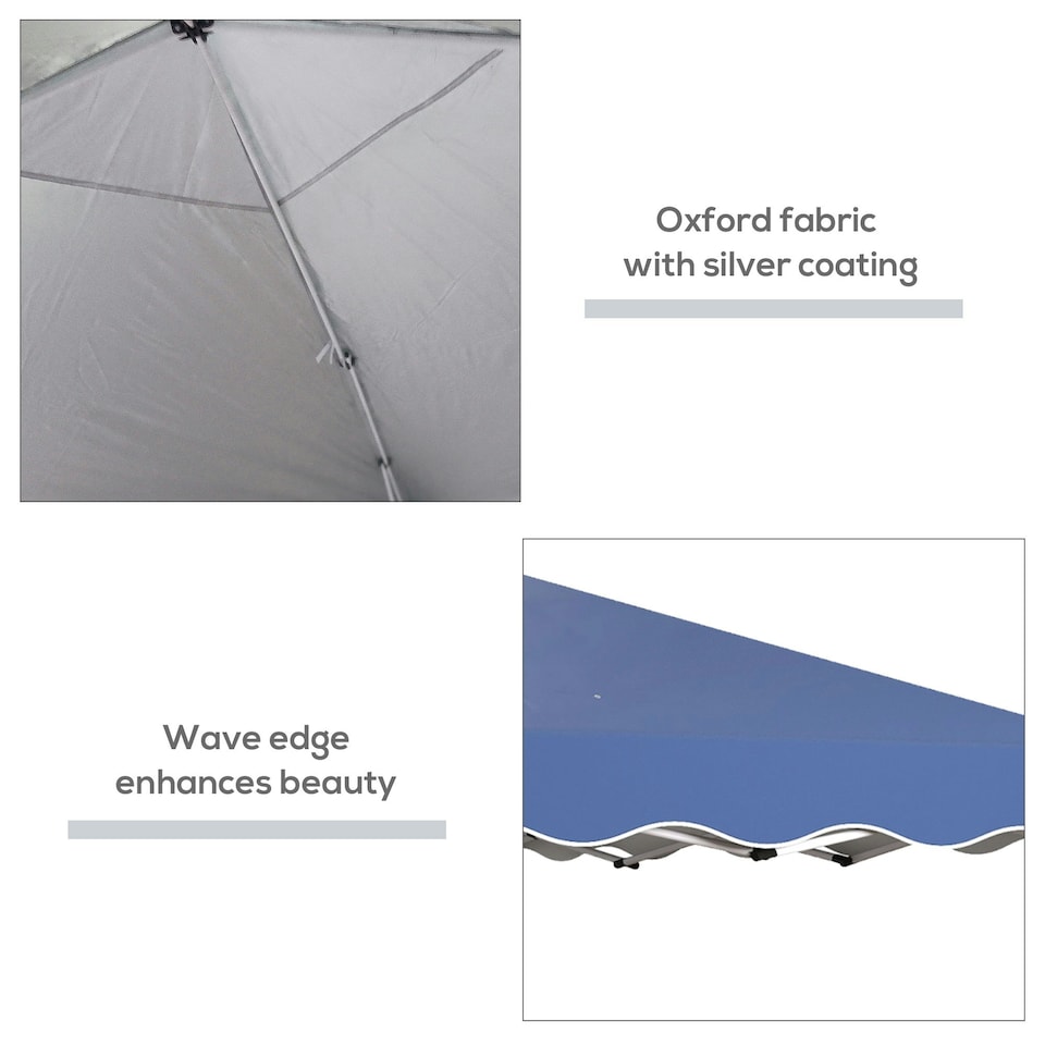 image 1 of Outsunny 3x3(m) Pop Up Gazebo Marquee Tent for Garden w/ Carry Bag Grey