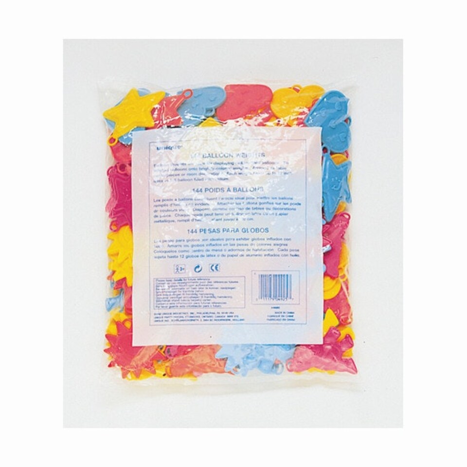 image 1 of Pack of 144 Assorted Plastic Balloon Weights