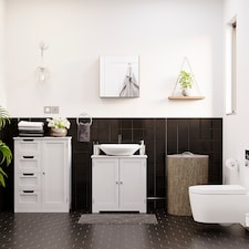 Bath Vida Tiano Stainless Steel Mirrored Double Wall Mounted Bathroom Cabinet | Chrome | Stainless Steel | 1