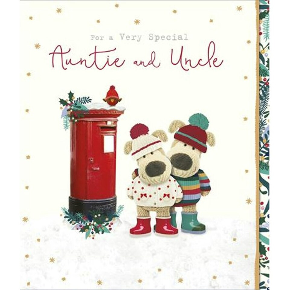 image 1 of Boofle Couple Next To Letter Box Auntie and Uncle Christmas Card