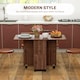 image 4 of HOMCOM Folding Dining Table, Drop Leaf Table With Drawers Distressed Brown