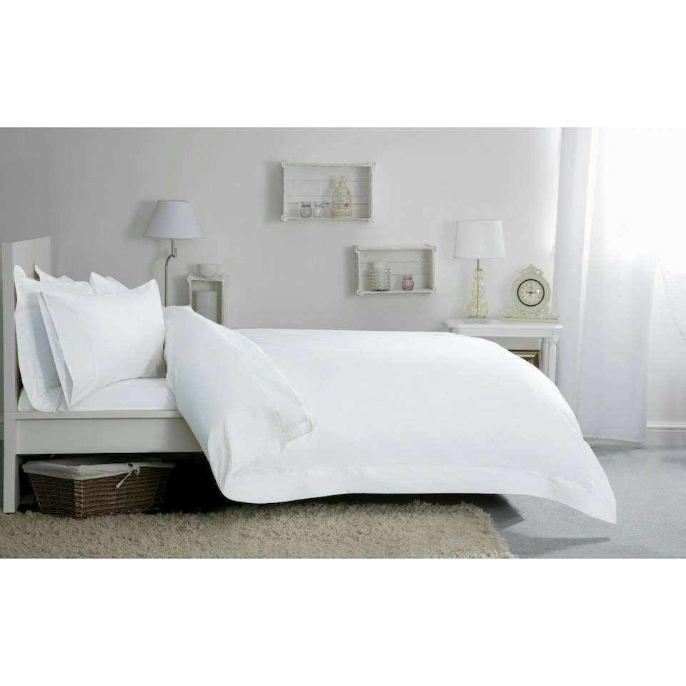 image 1 of Belledorm 400 Thread Count Egyptian Cotton Ultra Deep Fitted Sheet - White - Superking